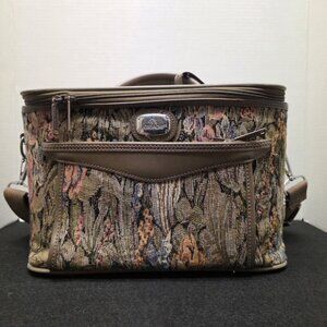 Vintage Jordache Travel Makeup Tote Bag – Floral Tapestry Design, Carry-On Style
